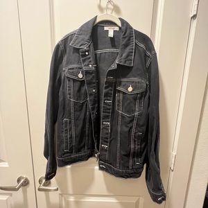 Refuge - black denim jean jacket size L